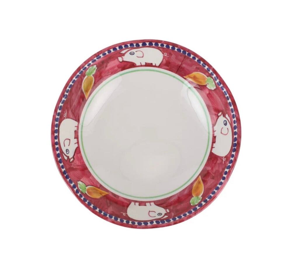 New Vietri Melamine Pasta Bowl Porco Red Campagna